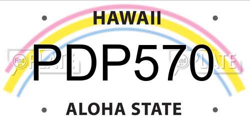 PDP570 Hawaii License Plate