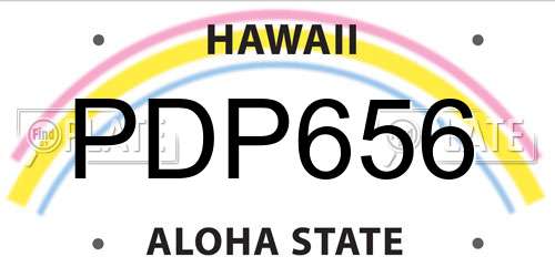 PDP656 Hawaii License Plate