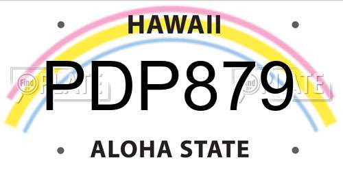 PDP879 Hawaii License Plate