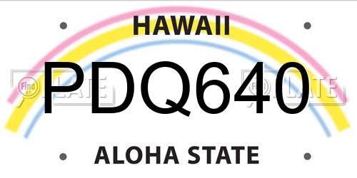PDQ640 Hawaii License Plate