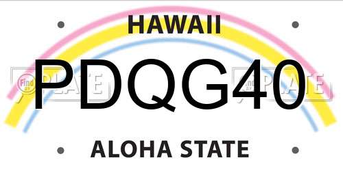 PDQG40 Hawaii License Plate