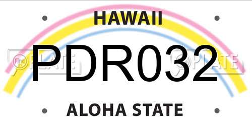 PDR032 Hawaii License Plate