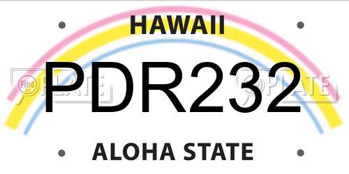 PDR232 Hawaii License Plate