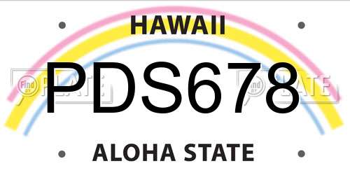 PDS678 Hawaii License Plate