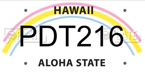 PDT216 Hawaii License Plate