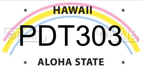 PDT303 Hawaii License Plate