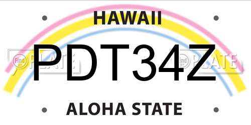 PDT34Z Hawaii License Plate