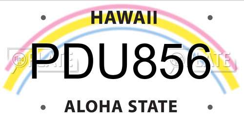 PDU856 Hawaii License Plate