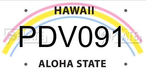 PDV091 Hawaii License Plate