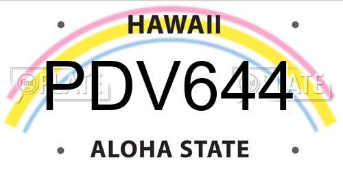 PDV644 Hawaii License Plate