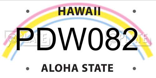 PDW082 Hawaii License Plate