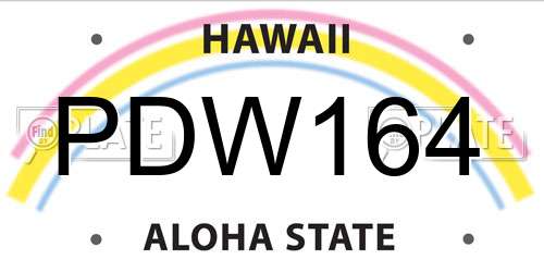 PDW164 Hawaii License Plate