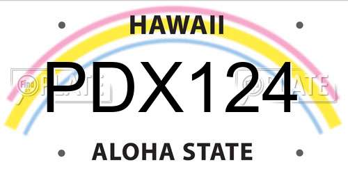 PDX124 Hawaii License Plate