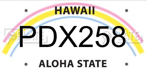 PDX258 Hawaii License Plate