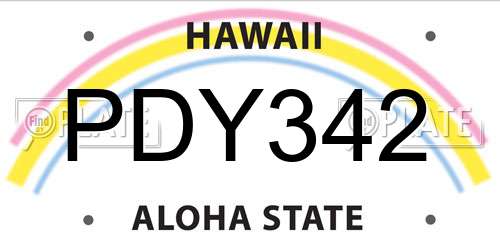 PDY342 Hawaii License Plate
