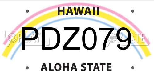 PDZ079 Hawaii License Plate