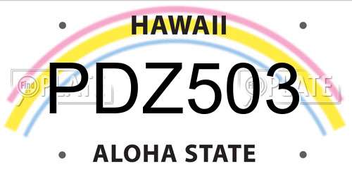 PDZ503 Hawaii License Plate