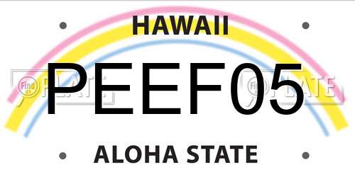 PEEF05 Hawaii License Plate