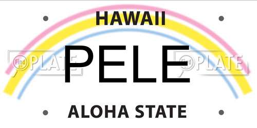 PELE Hawaii License Plate