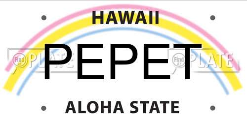 PEPET Hawaii License Plate