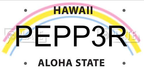PEPP3R Hawaii License Plate