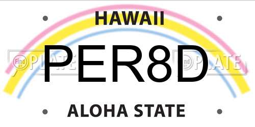 PER8D Hawaii License Plate