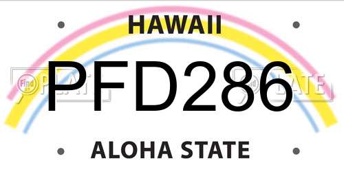 PFD286 Hawaii License Plate