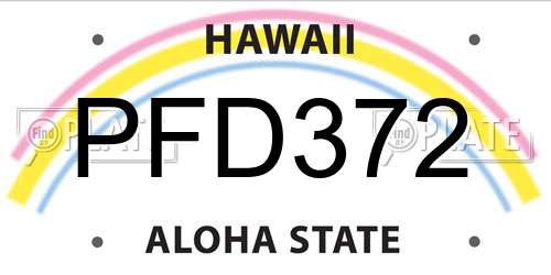 PFD372 Hawaii License Plate