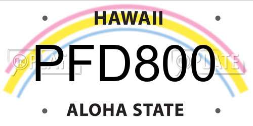 PFD800 Hawaii License Plate