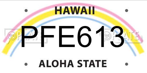 PFE613 Hawaii License Plate