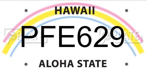 PFE629 Hawaii License Plate
