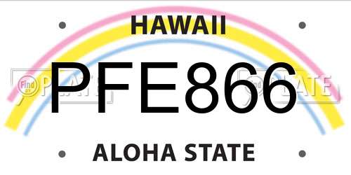 PFE866 Hawaii License Plate