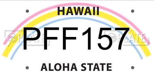 PFF157 Hawaii License Plate