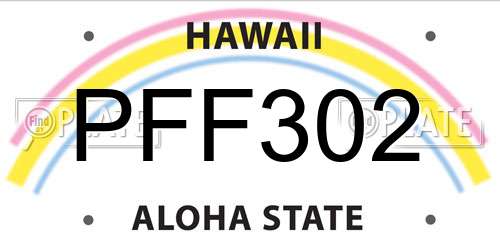 PFF302 Hawaii License Plate