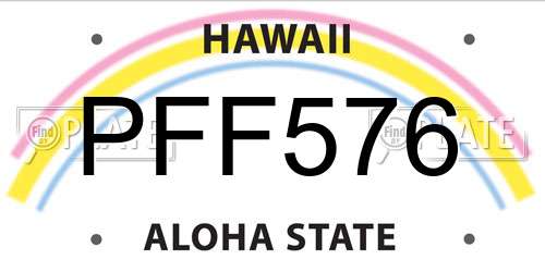 PFF576 Hawaii License Plate