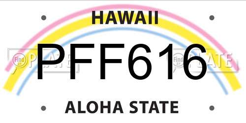 PFF616 Hawaii License Plate