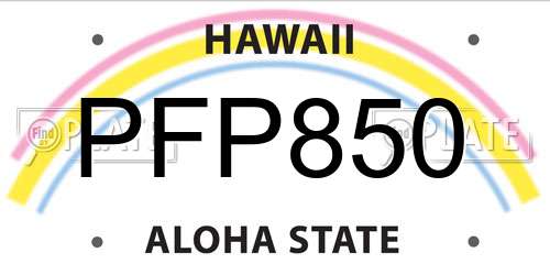 PFP850 Hawaii License Plate
