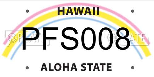 PFS008 Hawaii License Plate