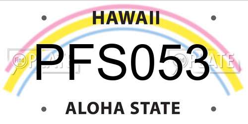 PFS053 Hawaii License Plate