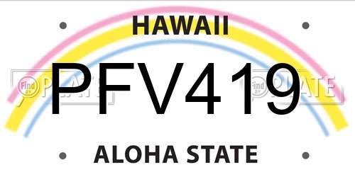 PFV419 Hawaii License Plate