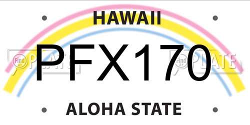PFX170 Hawaii License Plate