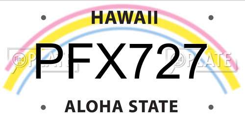 PFX727 Hawaii License Plate