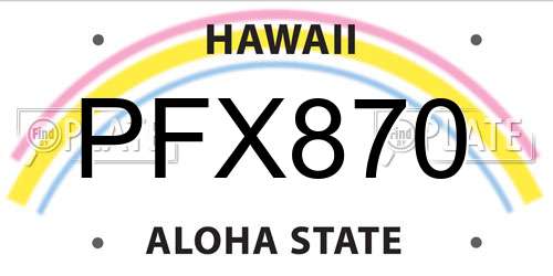 PFX870 Hawaii License Plate