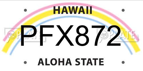 PFX872 Hawaii License Plate