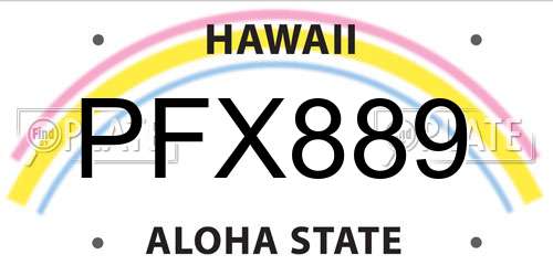 PFX889 Hawaii License Plate