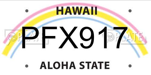 PFX917 Hawaii License Plate