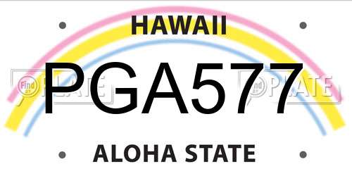 PGA577 Hawaii License Plate