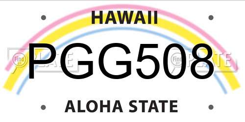 PGG508 Hawaii License Plate