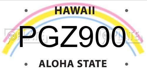 PGZ900 Hawaii License Plate