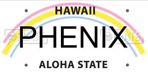 PHENIX Hawaii License Plate